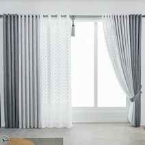 지나송 헤이든 고주파 커튼 2p + 암막 커튼 2p + 봉