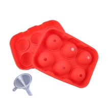 아이메이트 갤럭시 왕구슬 실리콘얼음틀 6구 + 깔대기, 레드