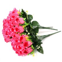 조아트 조화 성묘꽃 13대 봉장미 부쉬 3p, 핑크