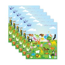 쁘띠팬시 wild animal 스티커 DA5313, 혼합 색상, 6개