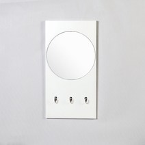 크레디스 우드 서클 퍼브 벽거울 세트, 화이트