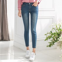 토마토팩토리 여성용 키작녀 워싱 스키니 바지 1906