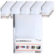 에코청운 둥근 쫄대화일 A4 8mm, 투명, 40개입