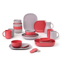 보울보울 뉴트로 4인홈세트 26p, 로제핑크, 애쉬그레이, 18종