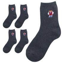 이지레그 여성용 스타일곰 기모 방한 양말 5켤레