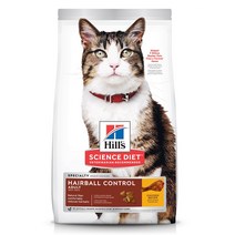 힐스 사이언스다이어트 어덜트 헤어볼 컨트롤 치킨 고양이 사료, 1.6kg, 1개, 닭