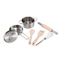 하페 스텐 요리도구 세트 여아 역할놀이 목재완구, 혼합 색상