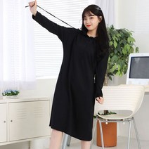 페이퍼먼츠 스트링 루즈핏 롱 후드 원피스 6910