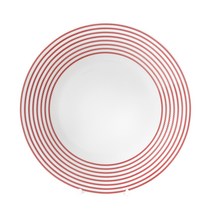 ZEN 린넨 스트라이프 접시 27cm 1p, 레드