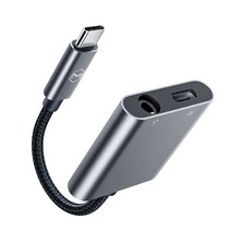 맥도도 USB C to 3.5mm 오디오 AUX   C타입 충전 듀얼 젠더 그레이, CA-754