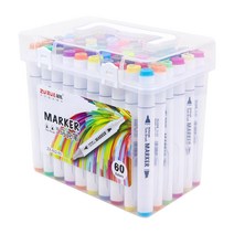 재미스쿨 뉴 삼각 트원터치 칼라마카펜, 60색, 1세트