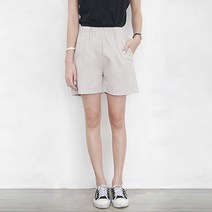 잘빠진 여성용 파스텔 4부 밴딩 숏 팬츠