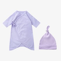 베베니즈 파스텔컬러 배냇가운 모자세트