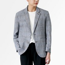 단군 남성용 베이직 투버튼 체크자켓