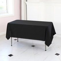 에스엠파티 박음질 마감 행사용 테이블보, 블랙, 6인(270 x 155cm)