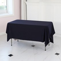 에스엠파티 박음질 마감 모던 스판 행사용 테이블보, 네이비, 230 x 155 cm