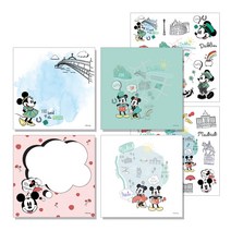 미키마우스 미키미니 여행 떡메모지 4종 + 인스 2종 세트D, 혼합색상, 1세트