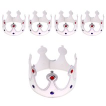 리빙다 파티용 스펀지 왕관, 왕관(실버), 보석(랜덤 발송), 5개