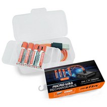 캠프365 충전식 건전지 AAA 4p   마이크로5핀 USB 세트 SB-2131, 1세트