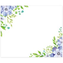 도나앤데코 알레그로 블루 플라워 사각 메모 스티커 6 x 5 cm 014, 혼합색상, 120개