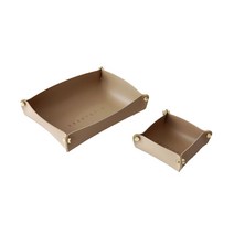 데코토닉 플레인 레더 트레이 L + S 세트 베이지, 1세트