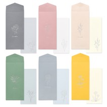 왈가닥스 엘레강트 모노플라워 카드 6p + 봉투 6p 세트, 브라이트, 1세트