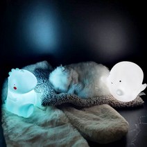 홈마인 고스트 + 아기공룡2 LED 나이트 램프 2종세트, 화이트(고스트), 민트(아기공룡)