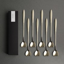 인스푼 엔젤하트 롱티스푼 + 스티커 + 케이스, 골드, 8p
