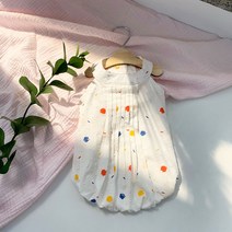 유앤펫 강아지 벌룬 핀턱 원피스, 화이트