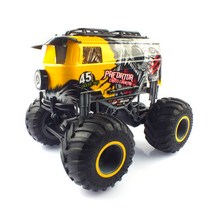 빅스케일 마이크로버스 오버사이즈 휠 몬스터 RC카 ZC172800YE, 옐로우