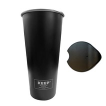 4YOU KEEP 스테인레스 클래식 컵 텀블러, 블랙, 473ml