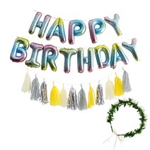 이베이비랜드 생일파티세트 HC + 쁘띠미니화관, 레인보우, 1세트