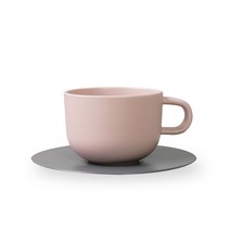 보울보울 볼볼홈파티 커피잔 350ml + 소서, 파우더핑크(커피잔), 차콜그레이(소서), 1세트