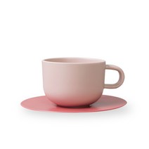 보울보울 볼볼홈파티 커피잔 350ml + 소서, 파우더핑크(커피잔), 로제핑크(소서), 1세트