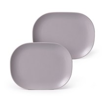 보울보울 레트로라인 오발 플레이트 M, 애쉬그레이, 2개