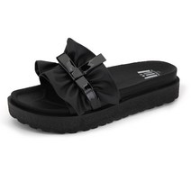 단골언니 여성 러블리 셔링 리본 셔링 슬리퍼