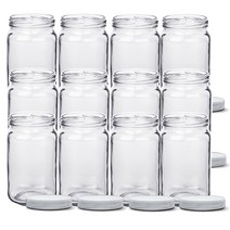 MIRKOREA PP캡 W 잼병 사각형 500 SK400S, 450ml, 12개