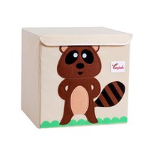 알럽홈 애니멀프린팅 패브릭 접이식 스툴, 너구리, 1개