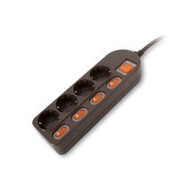 파워존 메인개별 컬러 멀티탭 4구 16A 브라운, 3m, 1개