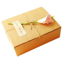 도나앤데코 블룸 직사각형 상자 크라프트 대 3p + 아린 땡큐스티커 3p + 카라 장식꽃 파스텔핑크 3p + 마끈 10m, 혼합색상, 1세트