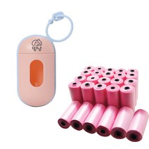 멍냥 반려동물 티슈형 배변 케이스 + 봉투 500p + 랜덤발송 15p, 케이스(핑크), 봉투(핑크), 1세트