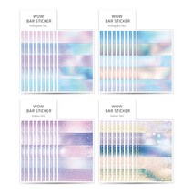 왈가닥스 와우 바 스티커 4종 x 10p, 홀로그램 앤 글리터 A, 1세트