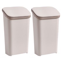 블럭마트 주방 홈 사무실 쓰레기통 20L, 베이지, 2개