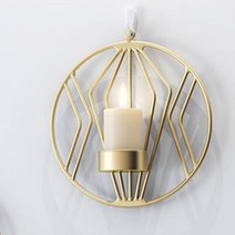 제이씨피 벽걸이 모던 라운드 캔들 홀더, 골드