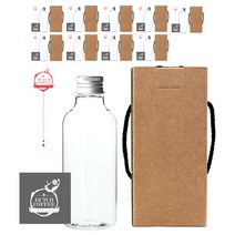 투명 알루미늄캡 페트병 250ml AN250 + 박스 + 병라벨 LB5M + 봉인라벨 LB524 + 박스봉인라벨 + LB5S, 10세트
