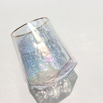 코지테이블 골드라인 홀로그램 유리컵 오로라 언더락 550ml, 1개