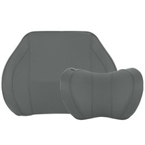 어반카 차량용 메모리폼 넥쿠션 + 허리쿠션 세트, 그레이