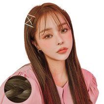 여자 인모 슬림 12피스 밀착스킨 스트레이트 셀프 붙임머리 45cm, 내츄럴브라운, 1개