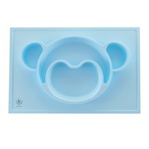 딩동펫 반려동물 접이식 실리콘식기 몽키형, 블루, 1개