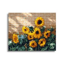 해바라기그림 그리기 유화 DIY 명화 그리기 세트, 담장에 핀 해바라기